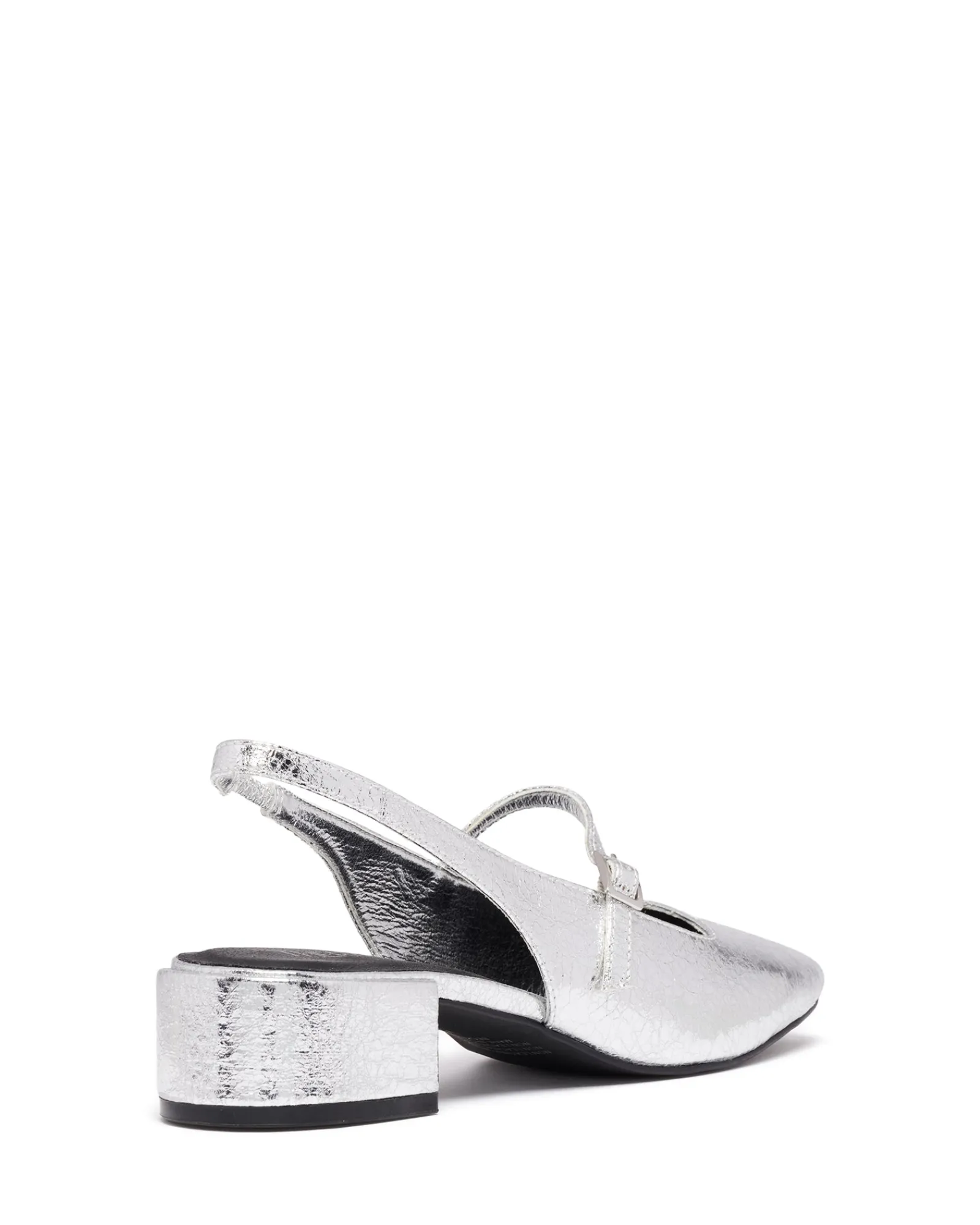 Therapy Shoes Low Heels-Becker Slingback Heel Cracked Metallic
