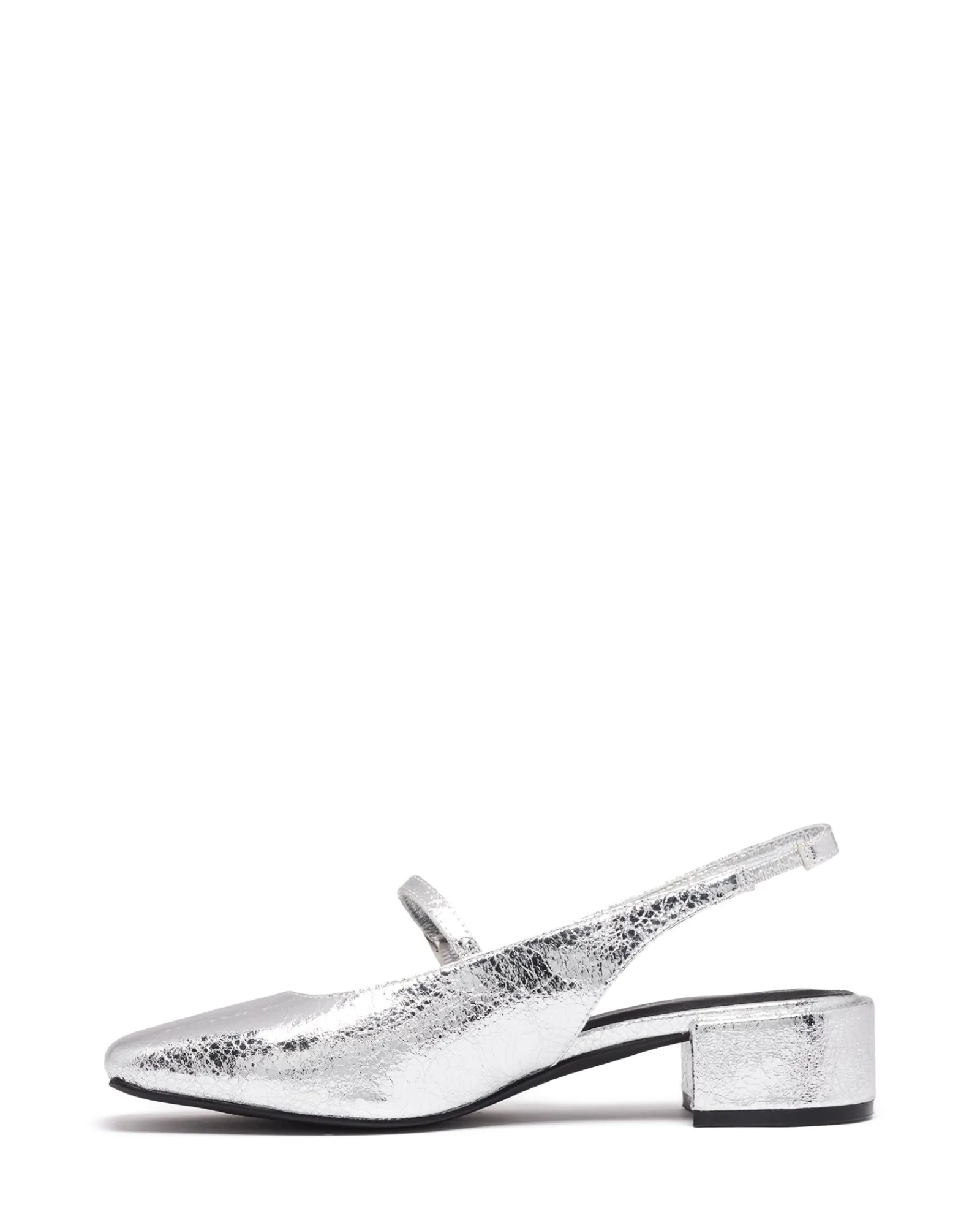 Therapy Shoes Low Heels-Becker Slingback Heel Cracked Metallic