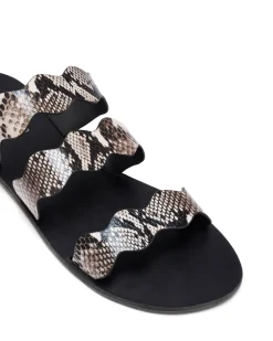 Therapy Shoes Sandals|Flat Sandals-Corbin Black/White *FINAL SALE*
