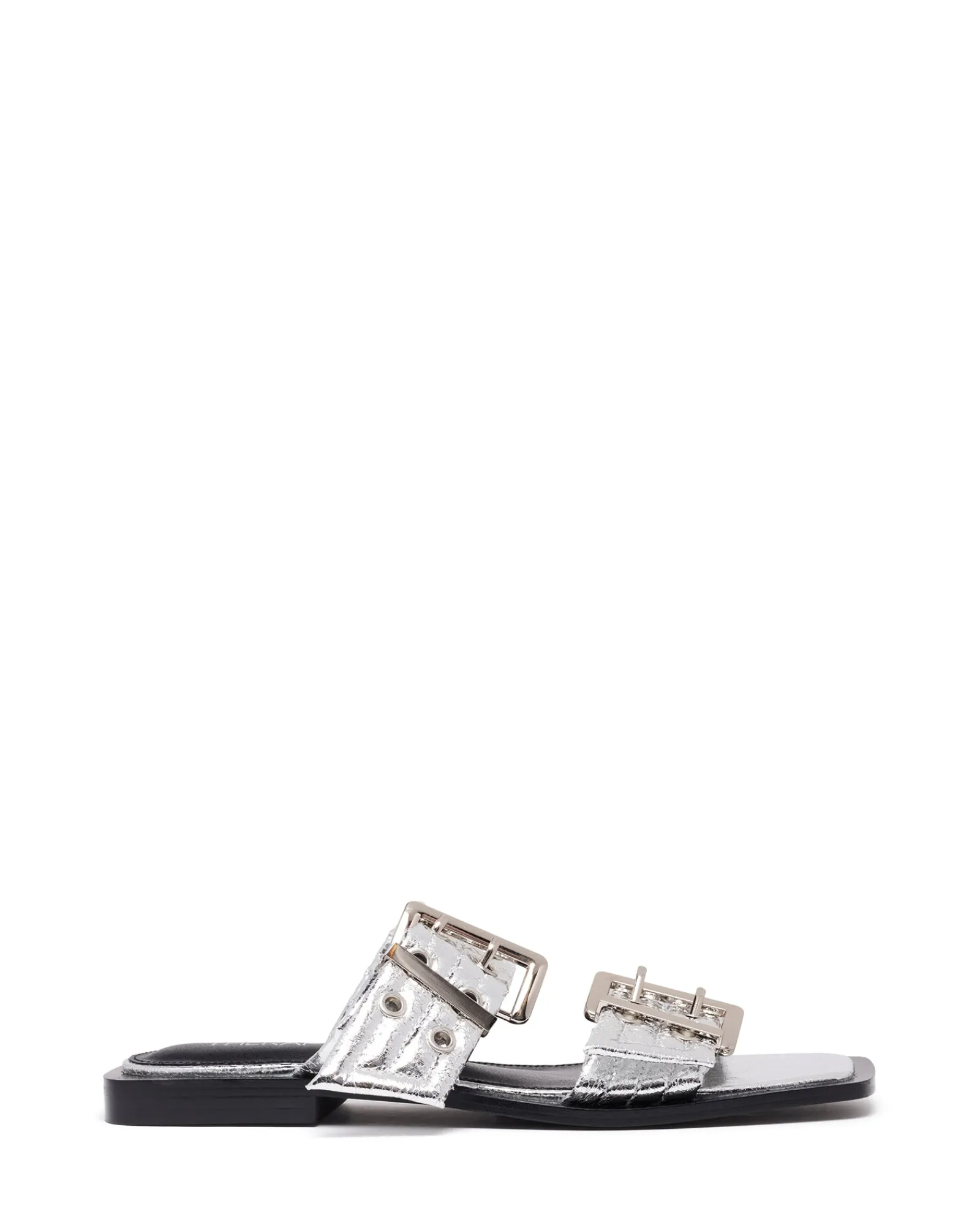 Therapy Shoes Sandals|Flat Sandals-Ego Flat Sandal Cracked Metallic