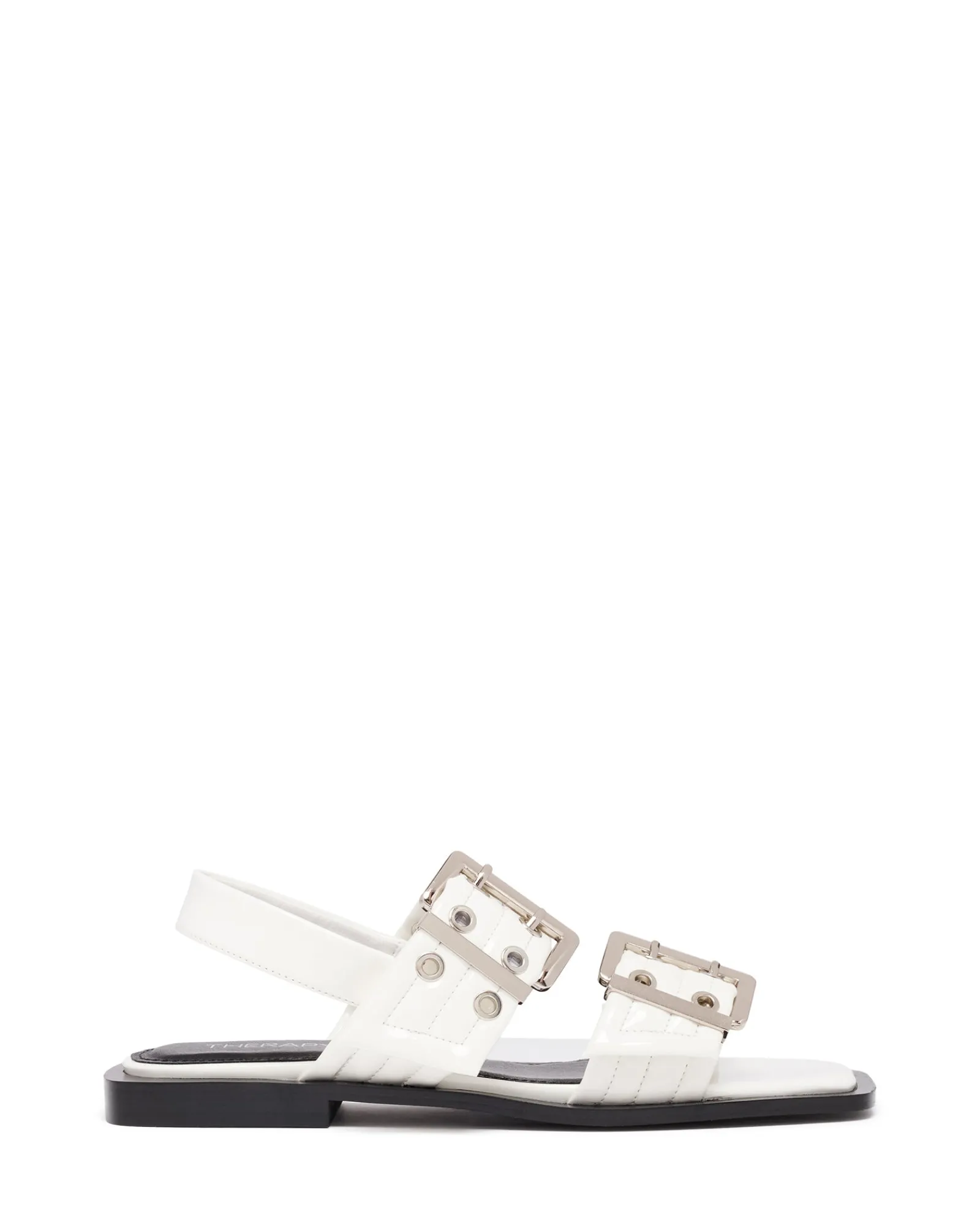 Therapy Shoes Sandals|Flat Sandals-Elemental Slingback Flat Sandal Patent