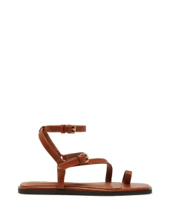 Therapy Shoes Sandals|Flat Sandals-Gerry Sandal Dark Tan Burnished