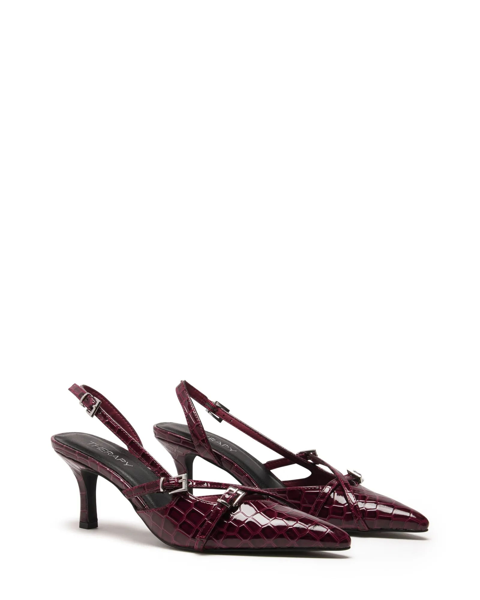 Therapy Shoes Mid Heels-Juicy Slingback Pump Patent Croc