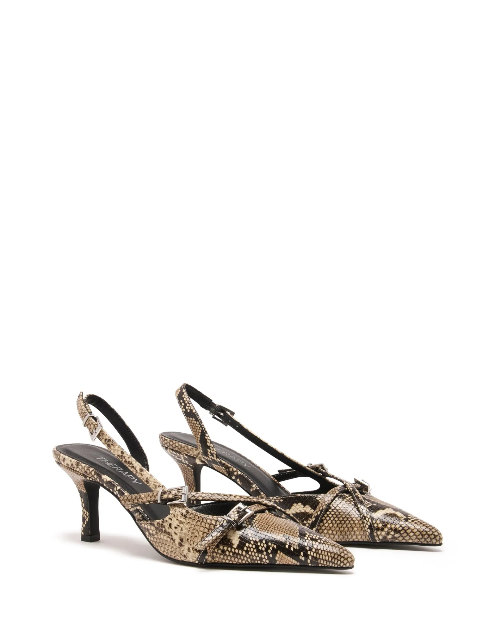Therapy Shoes Mid Heels-Juicy Slingback Pump Snake
