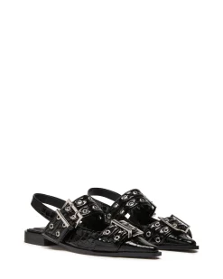 Therapy Shoes Ballet Flats-Matilda Pointed Flat Patent Croc