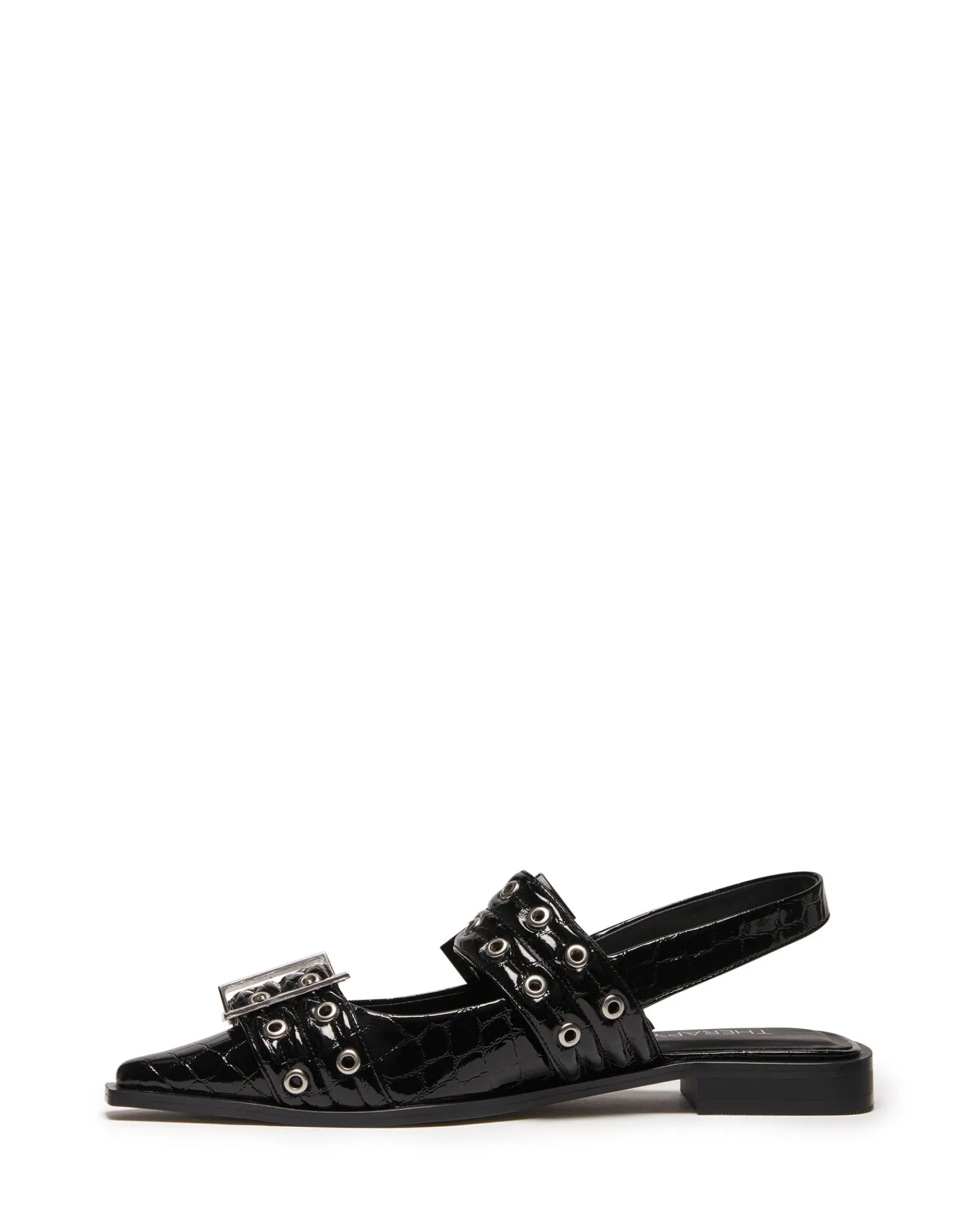 Therapy Shoes Ballet Flats-Matilda Pointed Flat Patent Croc