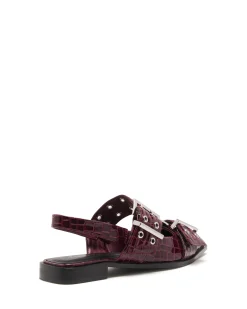 Therapy Shoes Ballet Flats-Matilda Pointed Flat Patent Croc