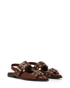 Therapy Shoes Ballet Flats-Matilda Pointed Flat Patent Croc