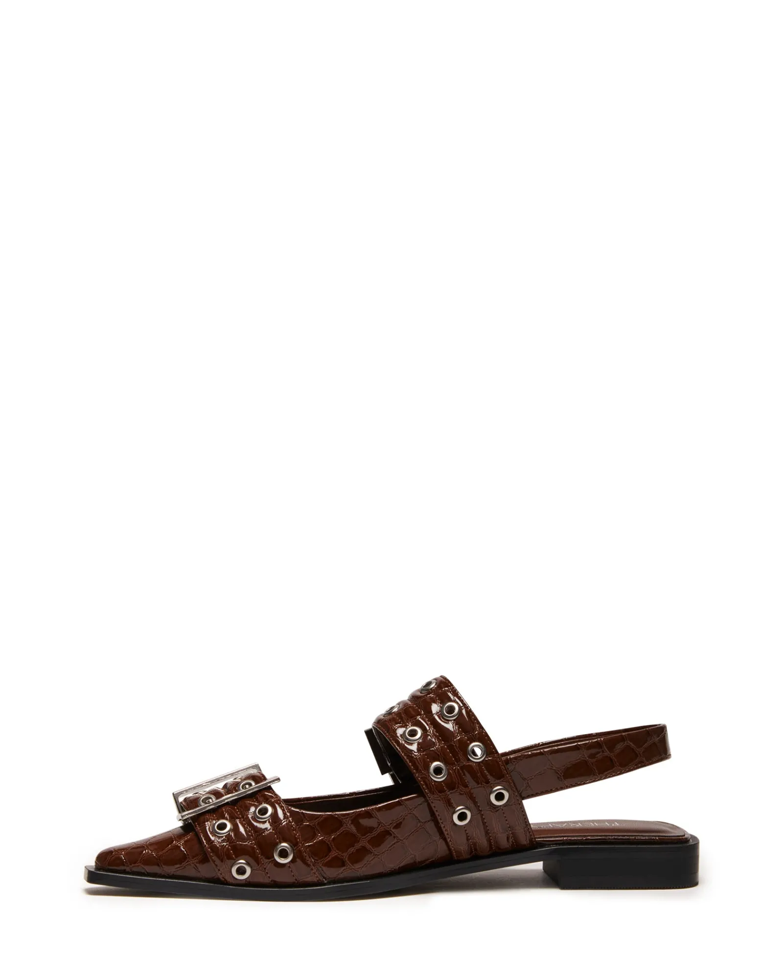 Therapy Shoes Ballet Flats-Matilda Pointed Flat Patent Croc
