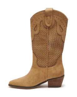 Therapy Shoes Tall Boots-Maxine Cowboy Boot Nubuck