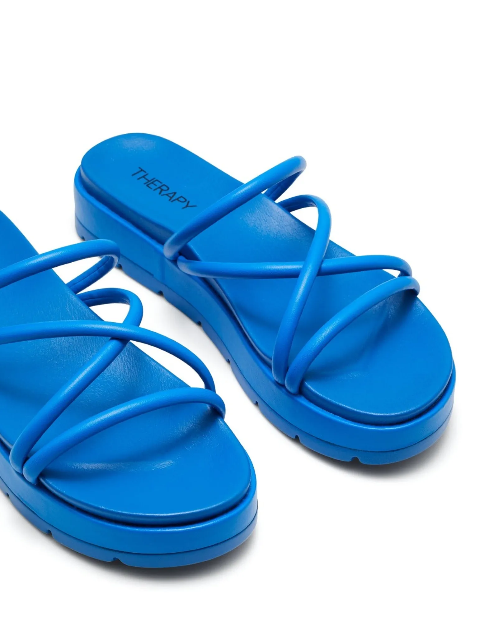 Therapy Shoes Sandals|Flat Sandals-Sliver Flatform Sandal Blue